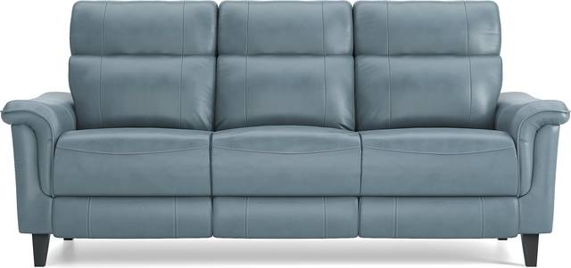 Avezzano Blue Leather 5 Pc Living Room with Dual Power Reclining Sofa - Thumbnail - Image 4