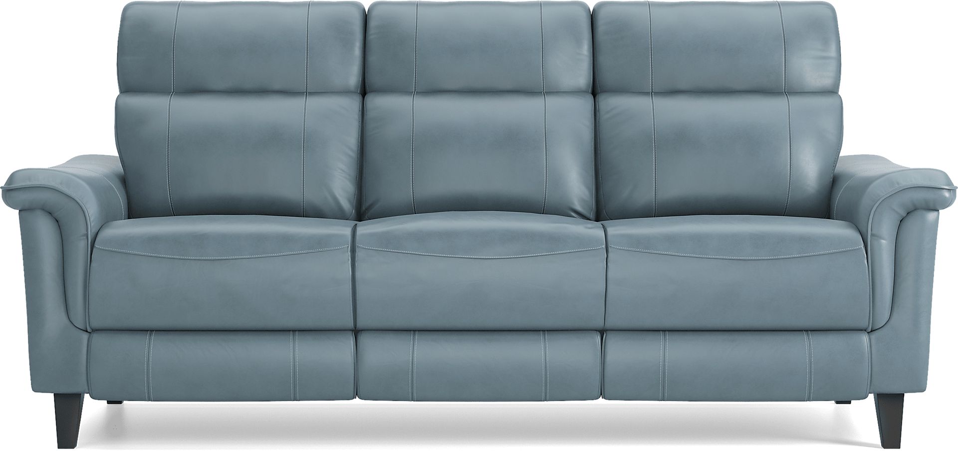 Avezzano Blue Leather 5 Pc Living Room with Dual Power Reclining Sofa - Image 4