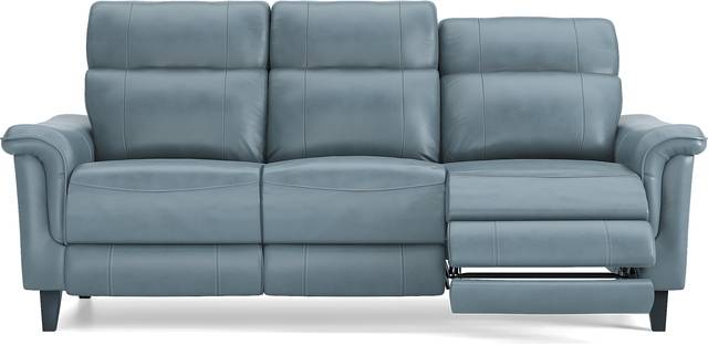 Avezzano Blue Leather 5 Pc Living Room with Dual Power Reclining Sofa - Thumbnail - Image 2