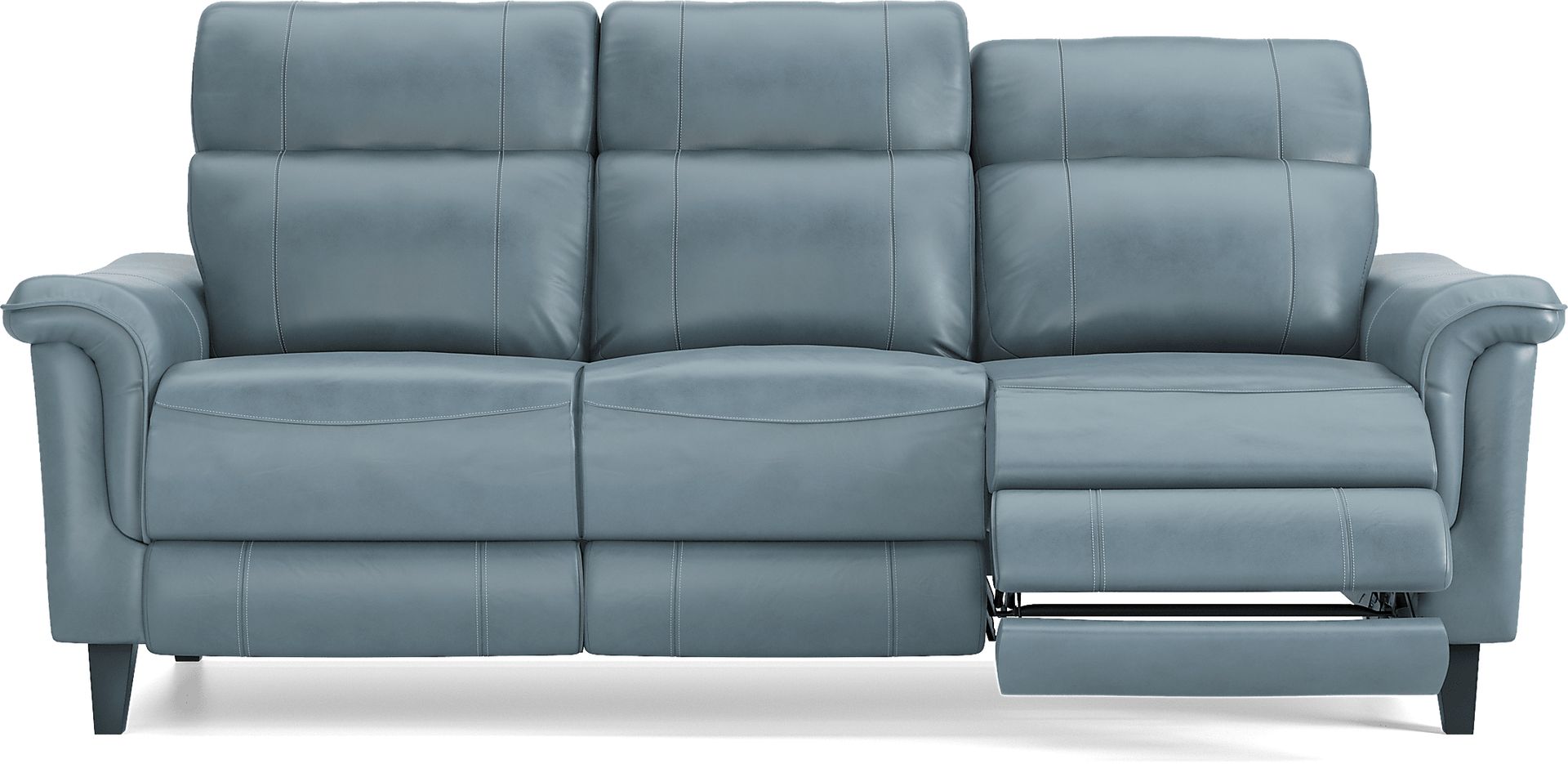 Avezzano Blue Leather 5 Pc Living Room with Dual Power Reclining Sofa - Image 2