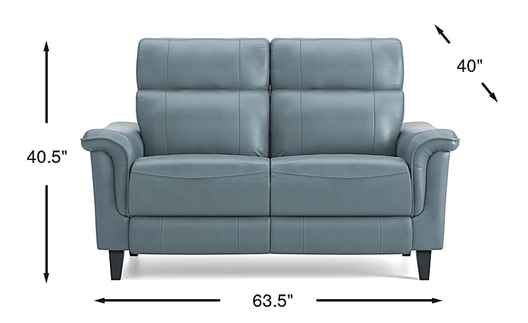 Avezzano Leather Stationary Loveseat