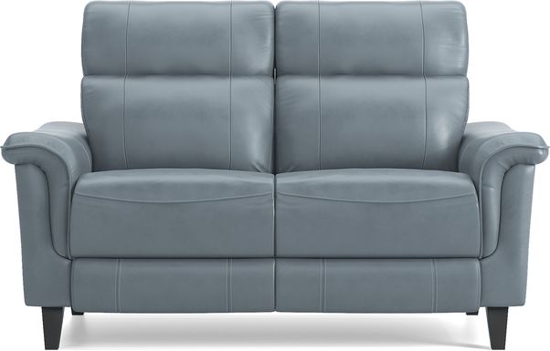 Avezzano Leather Stationary Loveseat