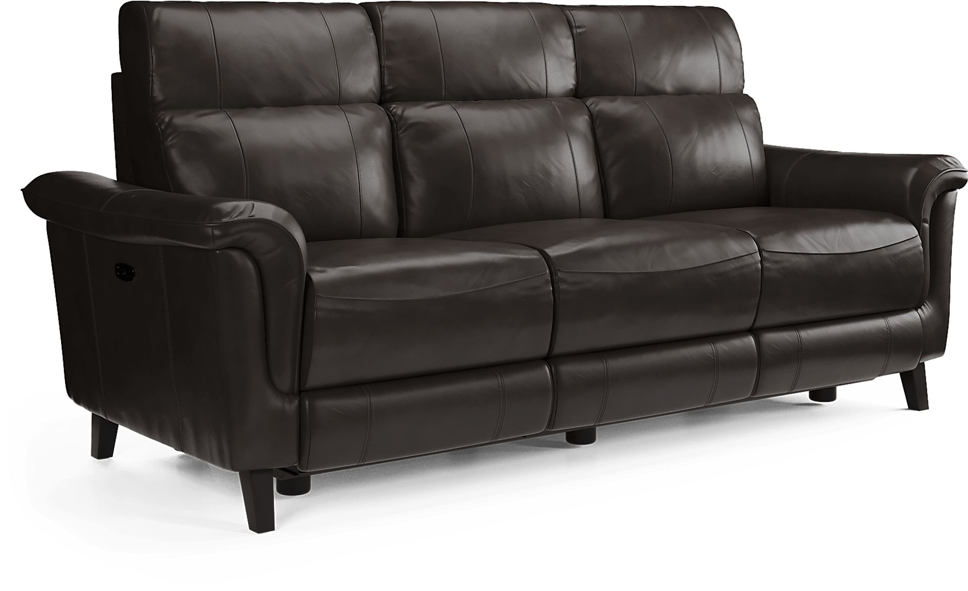 Cindy Crawford Home Avezzano Brown Dual Power Reclining Leather Sofa - Image 3