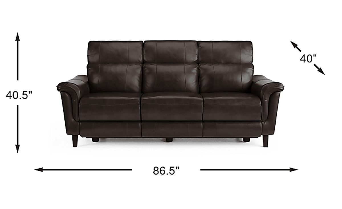 Cindy Crawford Avezzano Brown Leather Power Reclining Sofa | Rooms
