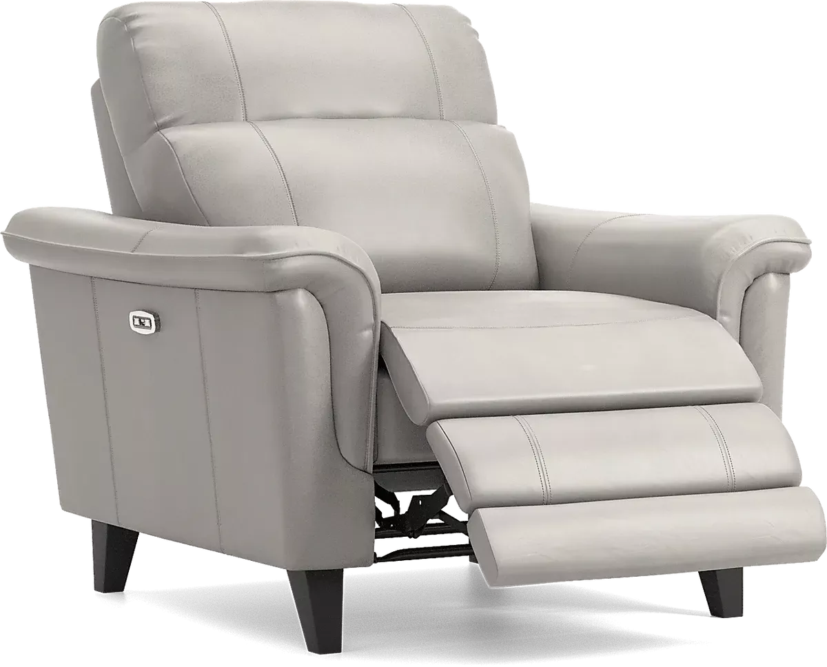 PaleNeØ/レゾンテノール Cindy Crawford Avezzano Stone Beige Leather Power Recliner