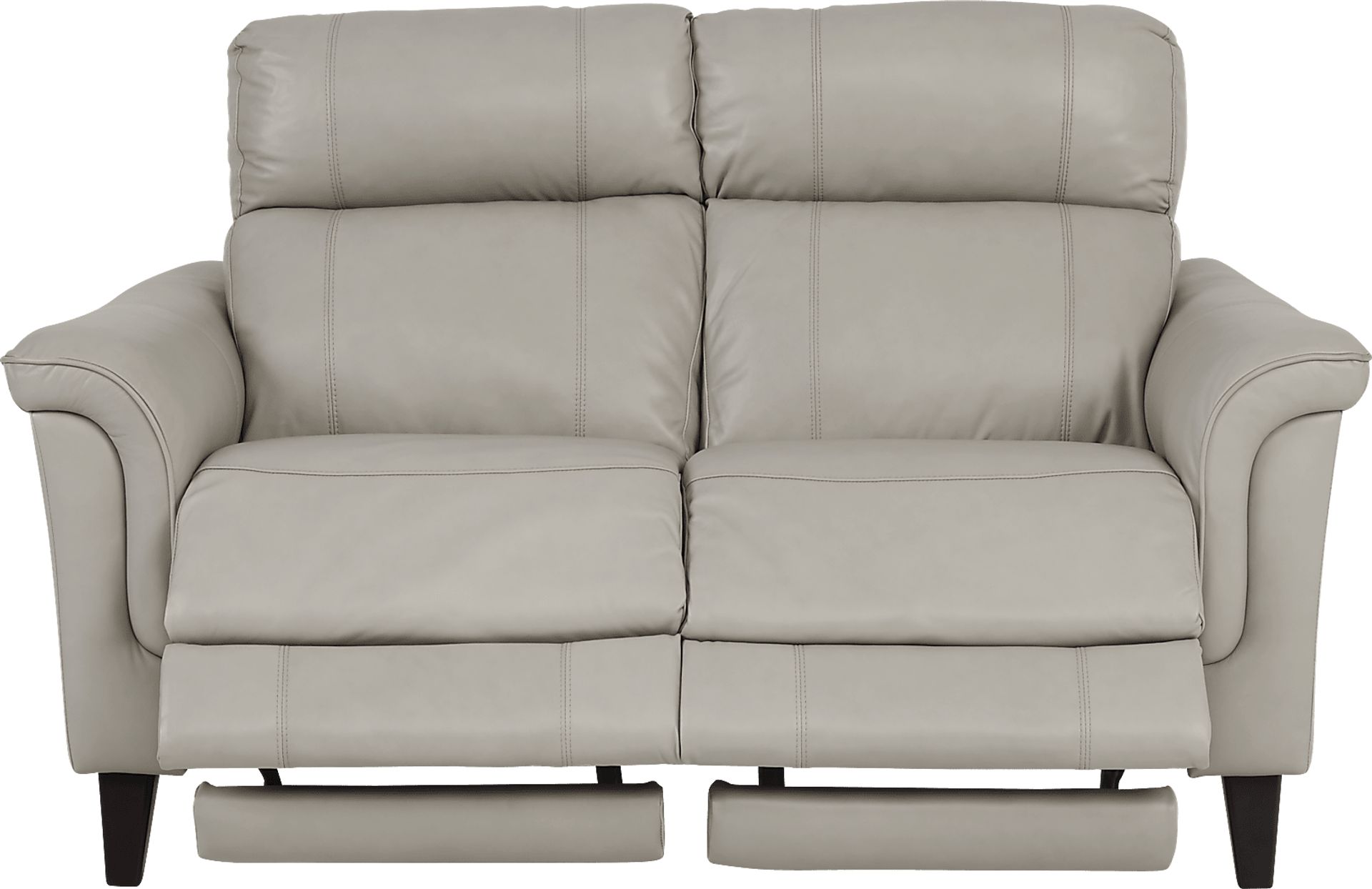 Cindy Crawford Home Avezzano Stone Dual Power Reclining Leather Loveseat - Image 2