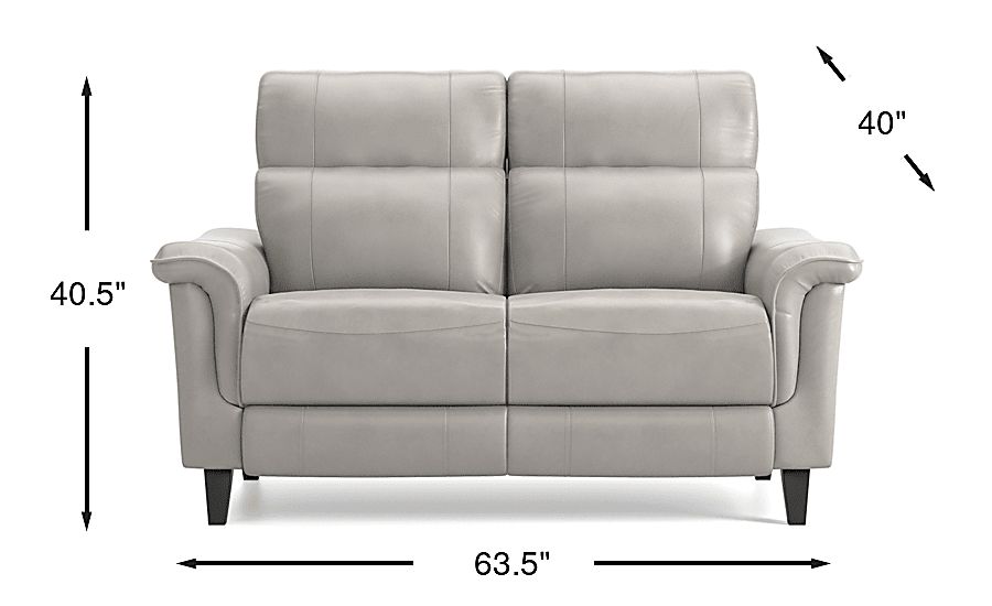 Cindy Crawford Avezzano Stone Beige Leather Dual Power Reclining