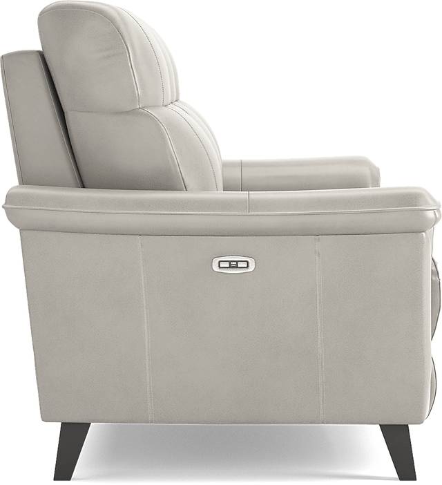 Cindy Crawford Home Avezzano Stone Dual Power Reclining Leather Sofa - Thumbnail - Image 4