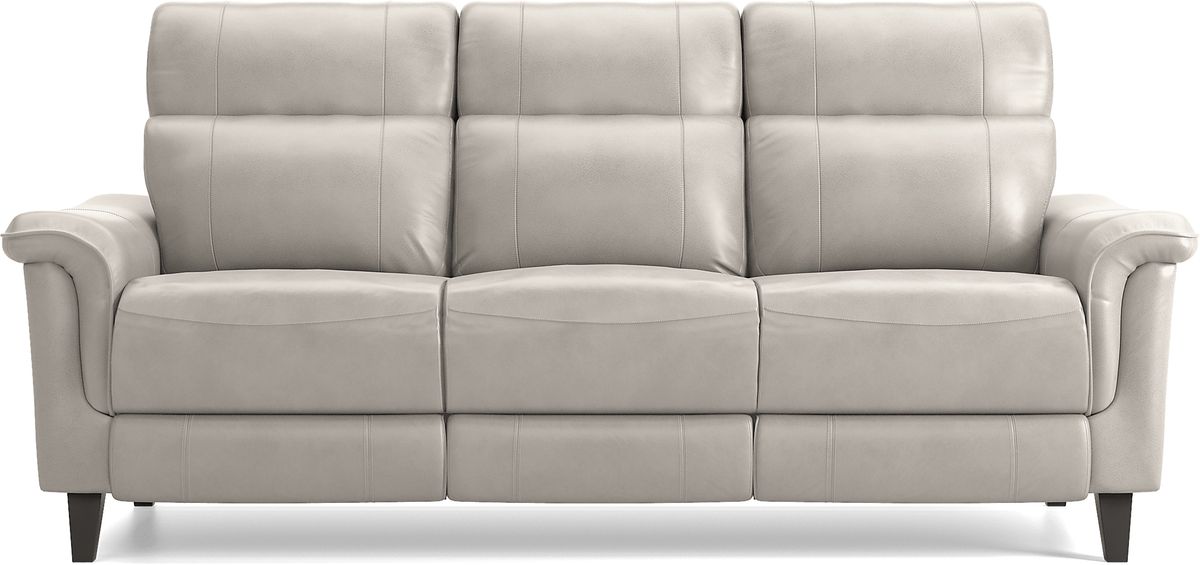 Cindy Crawford Avezzano 2 Pc Stone Beige Leather Living Room Set With ...