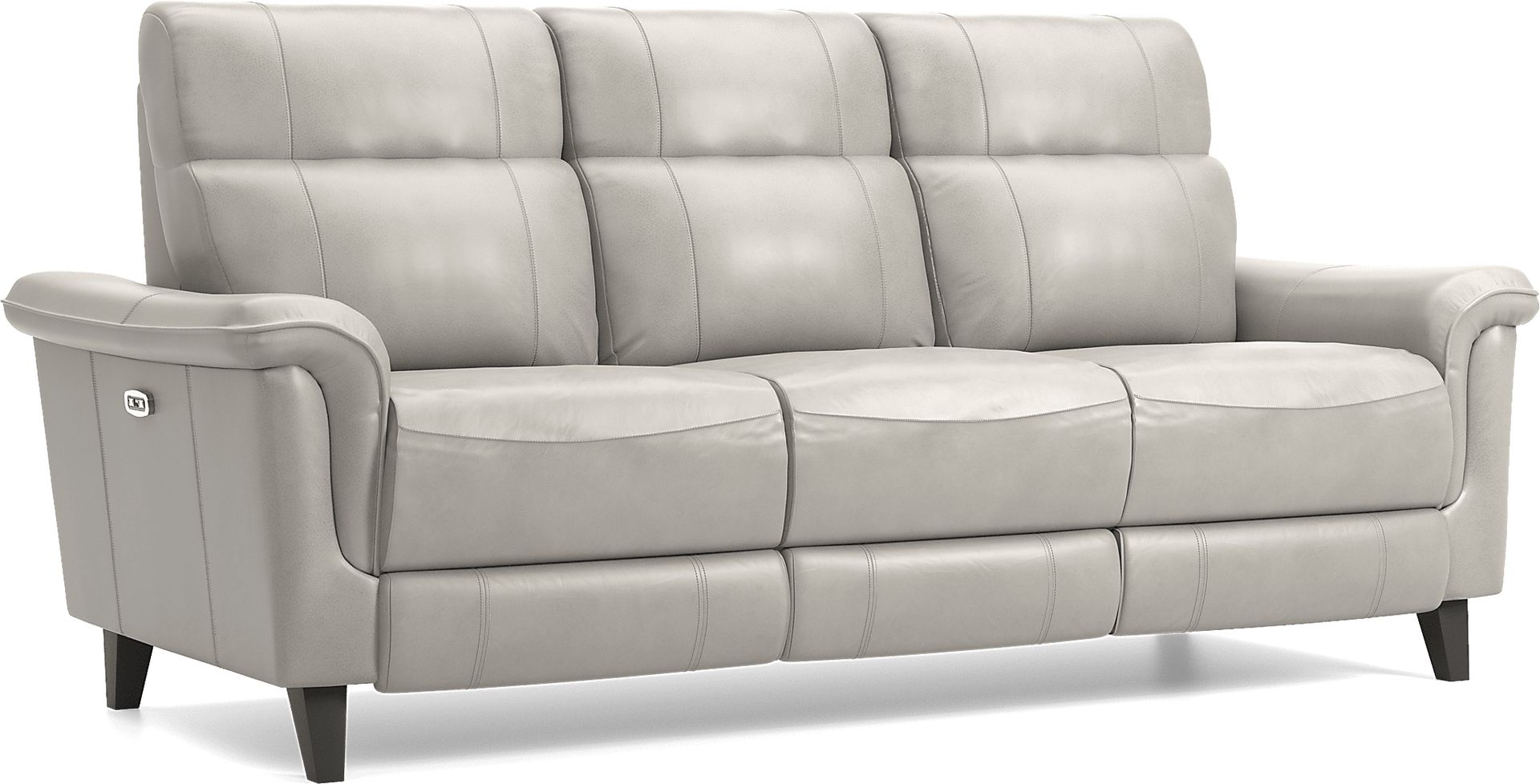 Avezzano Stone Dual Power Reclining Leather Sofa - Image 3