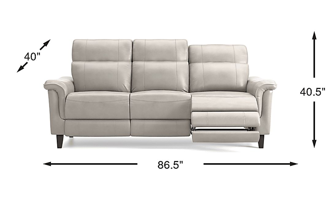 Avezzano Leather Dual Power Reclining Sofa
