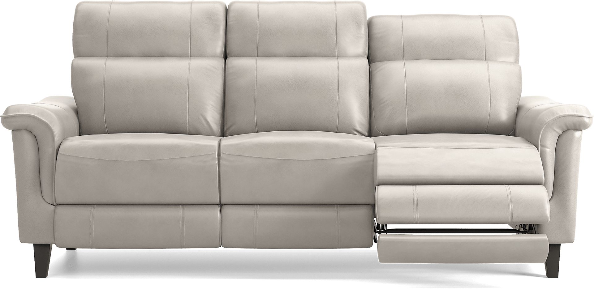 Avezzano Stone Dual Power Reclining Leather Sofa - Image 1