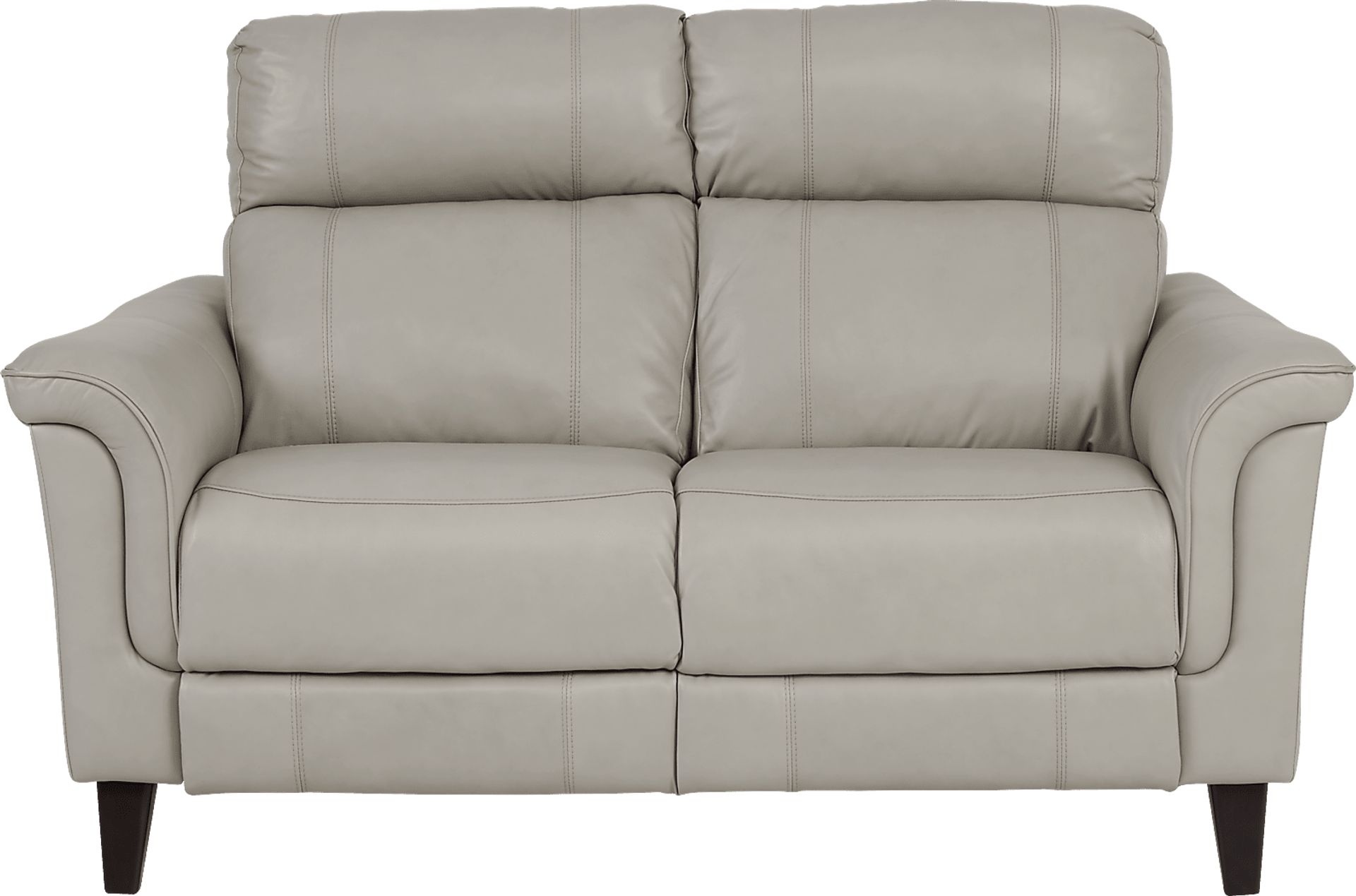 Cindy Crawford Home Avezzano Stone Leather Loveseat - Image 1