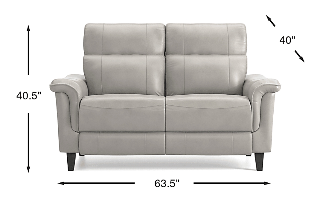 Avezzano Leather Stationary Loveseat