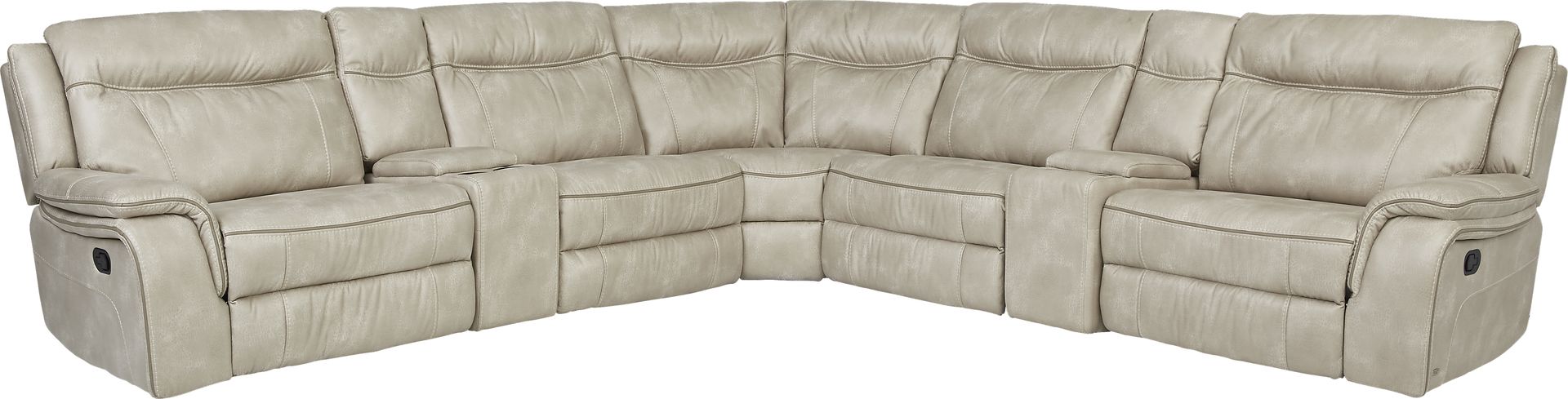 Cindy Crawford Home Barton Springs Beige 7 Pc Power Reclining Sectional - Image 1