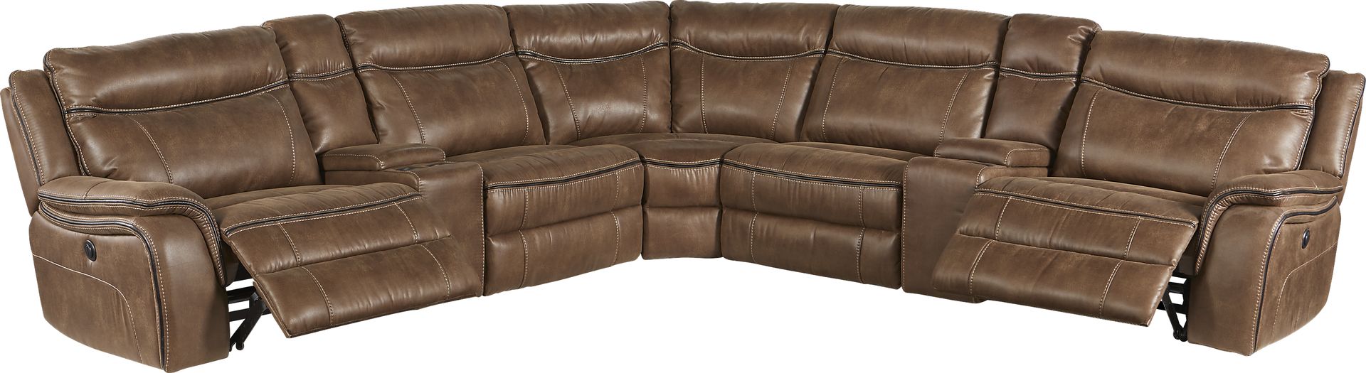 Cindy Crawford Home Barton Springs Brown 7 Pc Sectional - Image 3