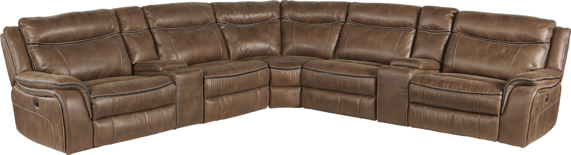 Cindy Crawford Home Barton Springs Brown 7 Pc Sectional - Image 1