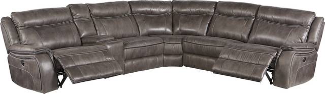 Cindy Crawford Home Barton Springs Gray 6 Pc Power Reclining Sectional - Thumbnail - Image 3