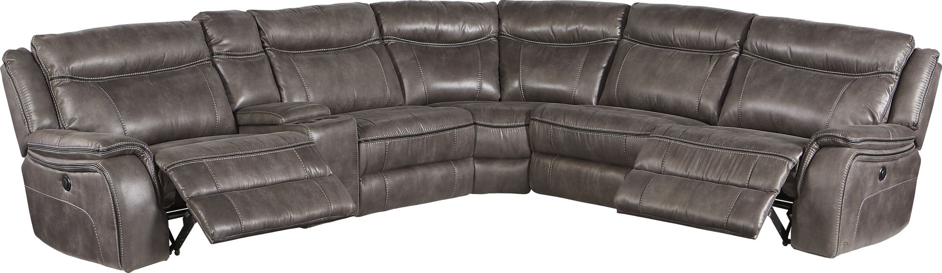 Cindy Crawford Home Barton Springs Gray 6 Pc Power Reclining Sectional - Image 3