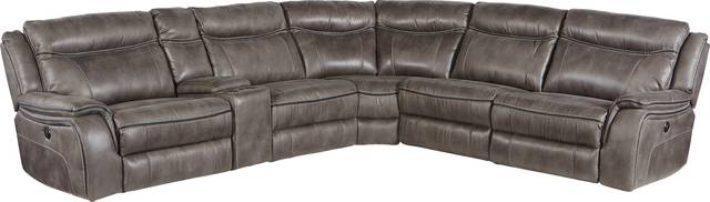 Cindy Crawford Home Barton Springs Gray 6 Pc Power Reclining Sectional - Thumbnail - Image 1