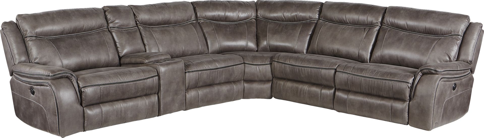 Cindy Crawford Home Barton Springs Gray 6 Pc Power Reclining Sectional - Image 1