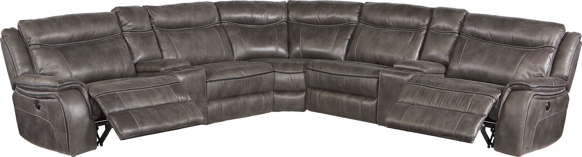 Cindy Crawford Home Barton Springs Gray 7 Pc Sectional - Image 3