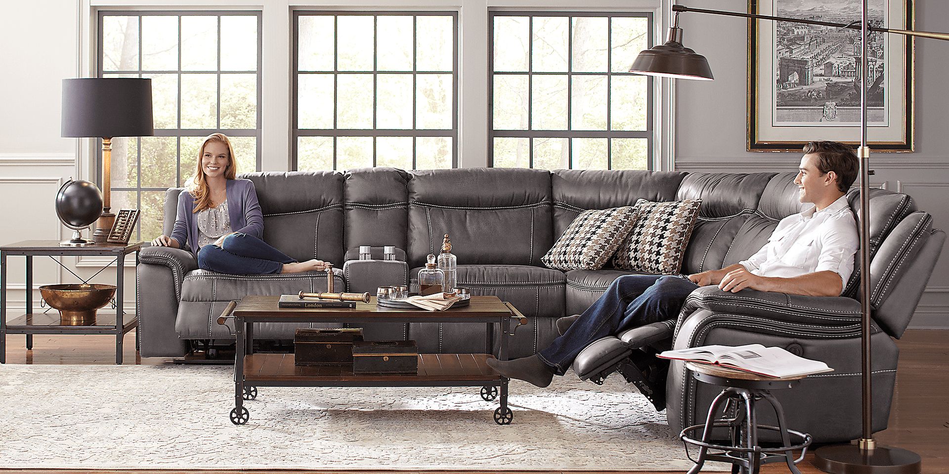 Cindy Crawford Home Barton Springs Gray 7 Pc Sectional - Image 2