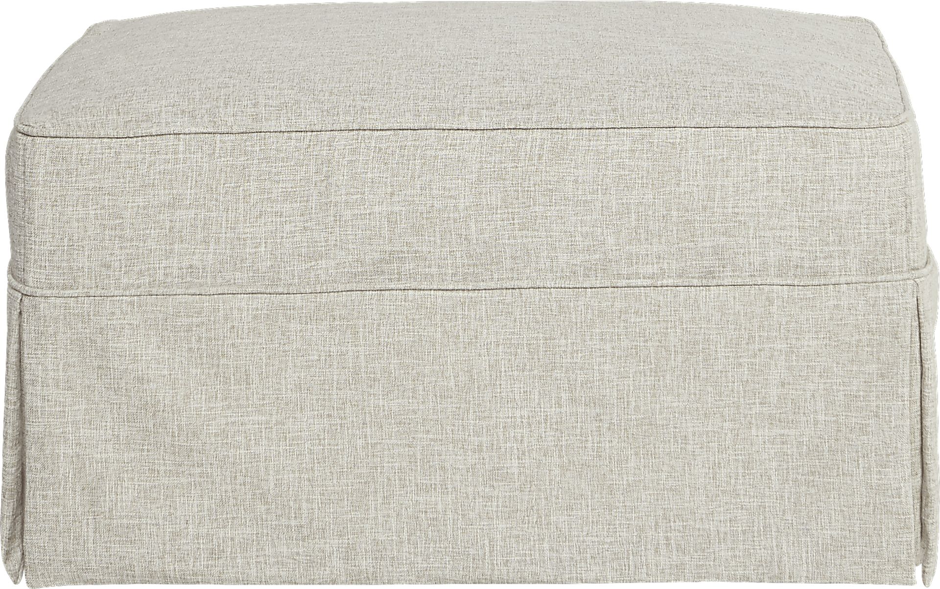 Cindy Crawford Home Beachside Beige Textured Ottoman - Image 2