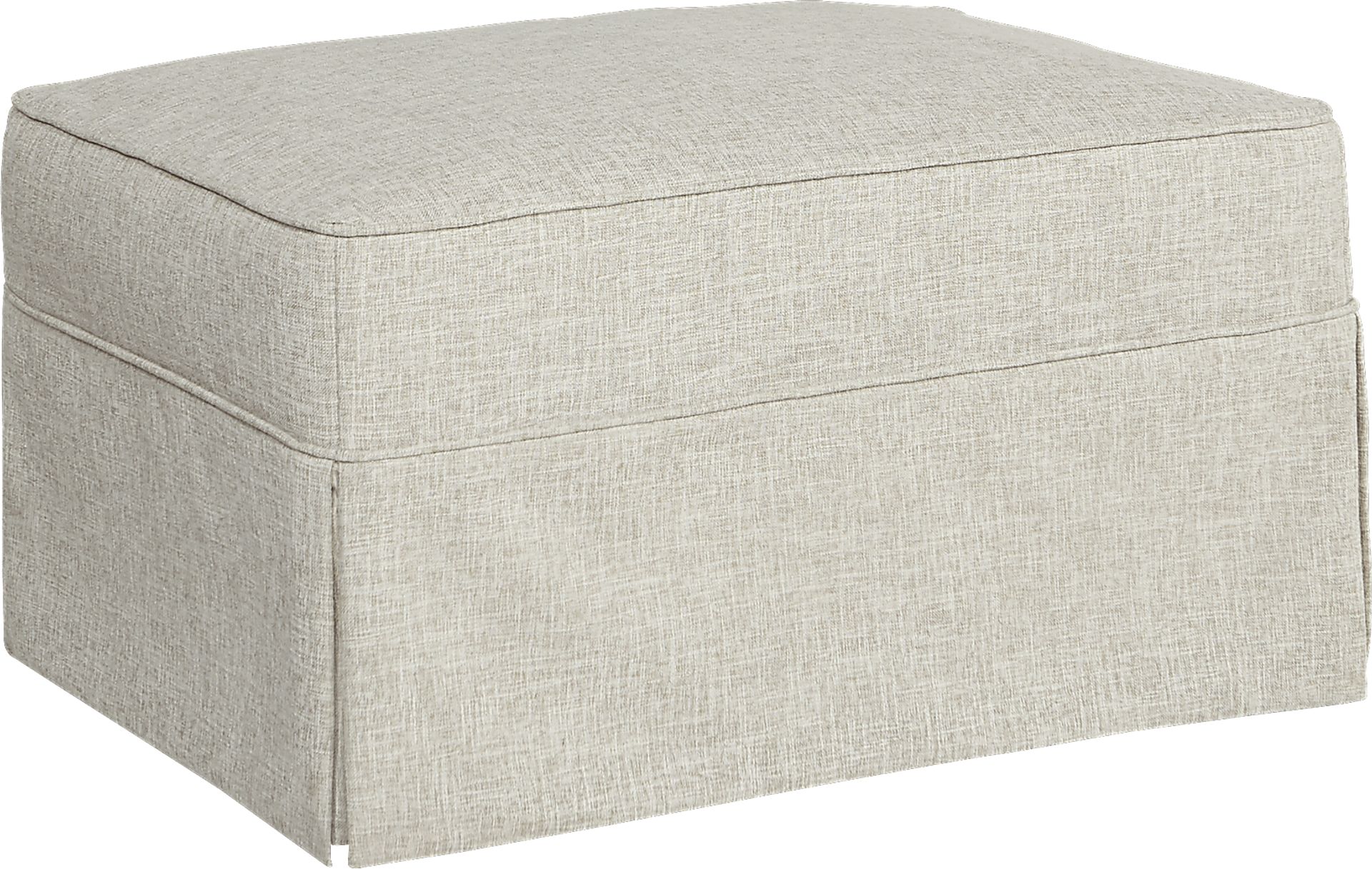 Cindy Crawford Home Beachside Beige Textured Ottoman - Image 1