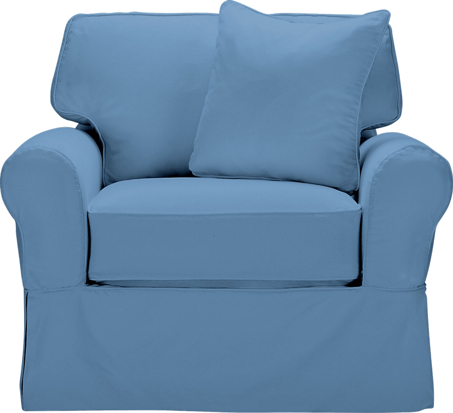 Beachside Blue Denim Chair Slipcover - Image 1