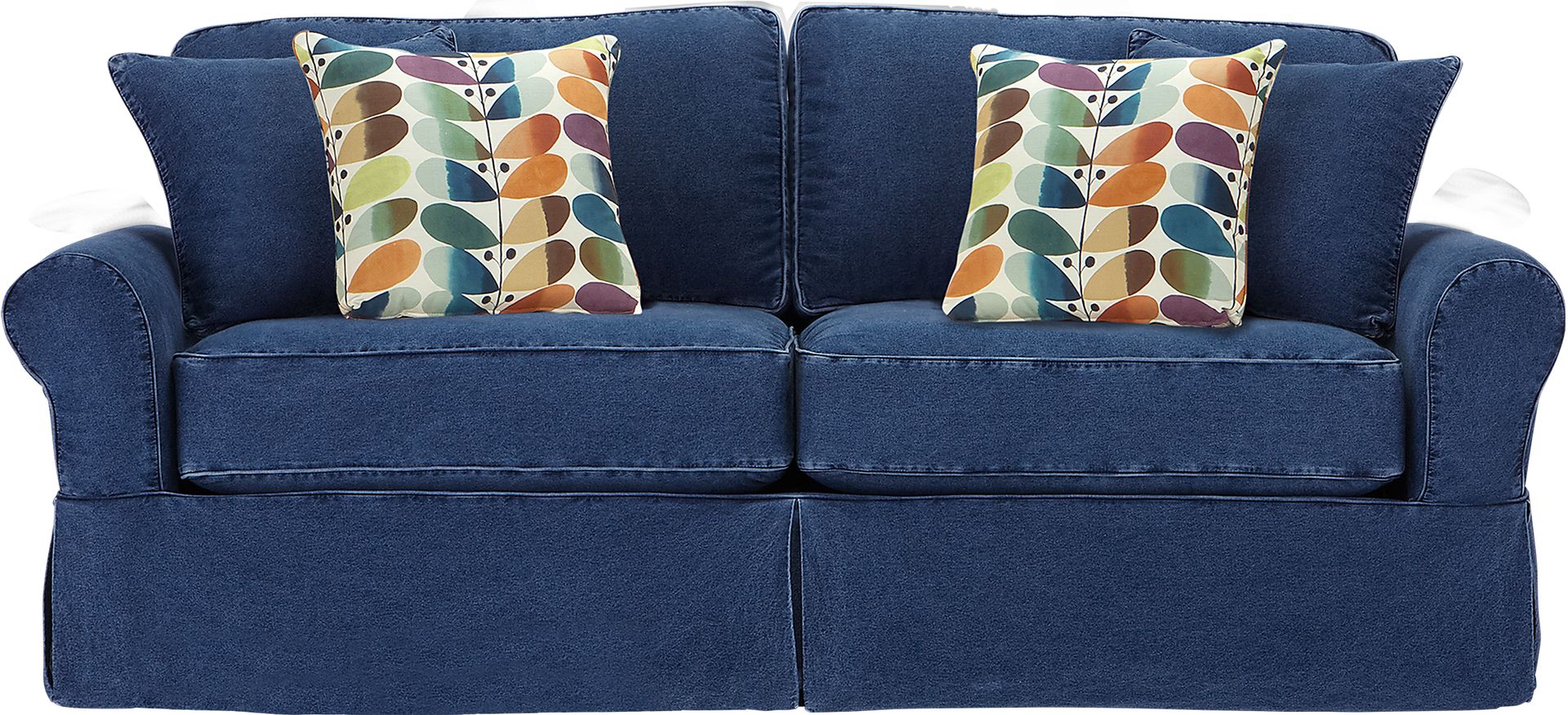 Cindy Crawford Home Beachside Blue Denim Sofa - Image 1