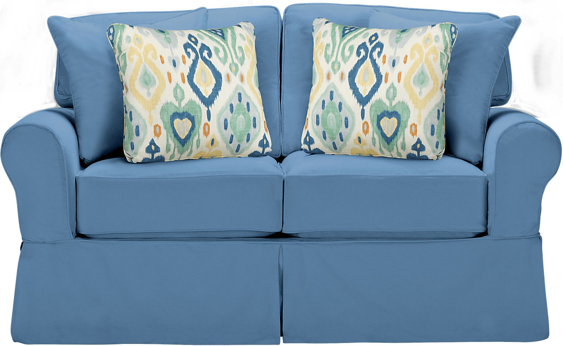 Cindy Crawford Home Beachside Blue Denim Loveseat - Image 1