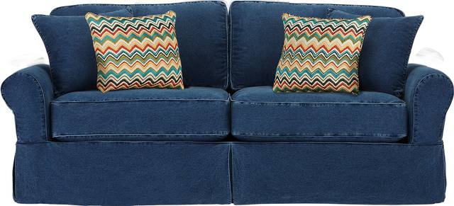 Cindy Crawford Home Beachside Blue Sofa - Thumbnail - Image 1