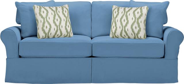 Cindy Crawford Home Beachside Blue Sofa - Thumbnail - Image 1