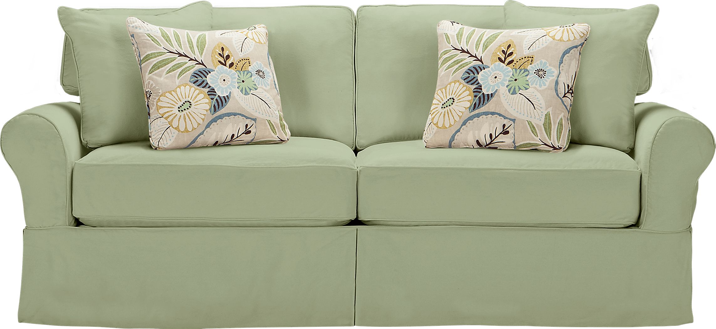 Cindy Crawford Bellingham Green Textured Sofa - Rooms To Go