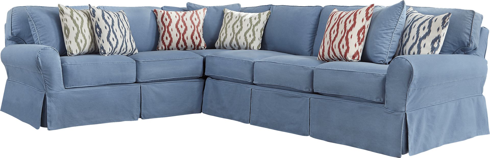 Cindy Crawford Home Beachside II Blue 2 Pc Sectional - Image 1