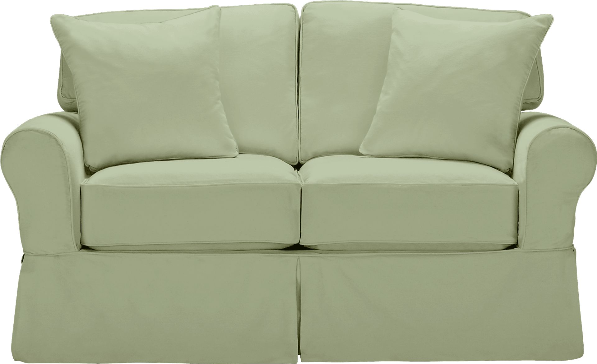 Beachside Green Denim Loveseat Slipcover - Image 1