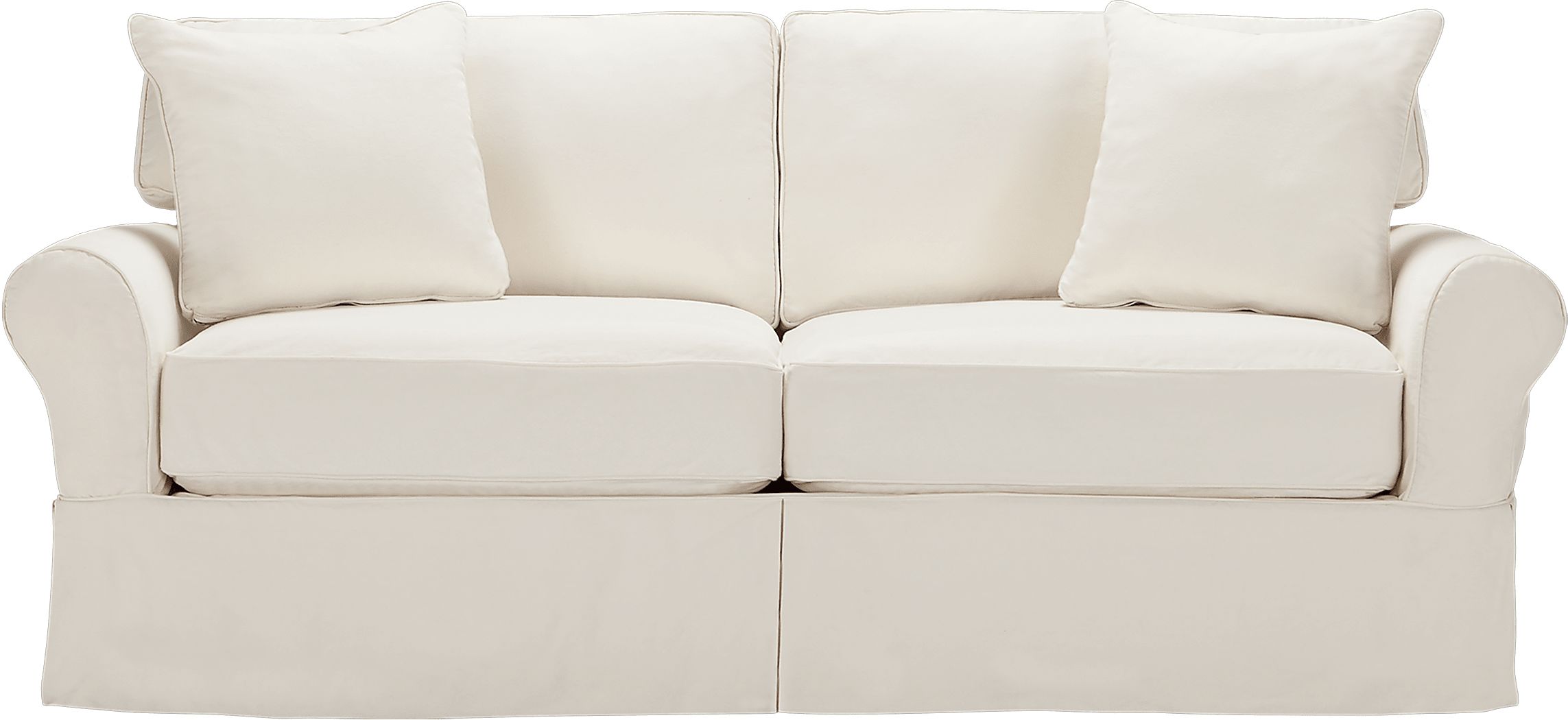 Cindy Crawford Beachside Natural Beige,White Cotton Fabric Sofa