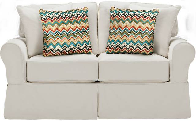 Cindy Crawford Home Beachside Natural Denim Loveseat - Thumbnail - Image 1