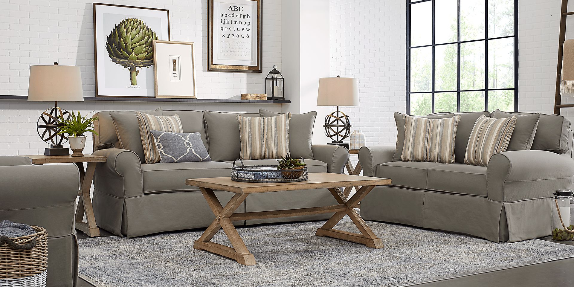 Cindy Crawford Home Beachside Smoke Denim 8 Pc Living Room - Image 1