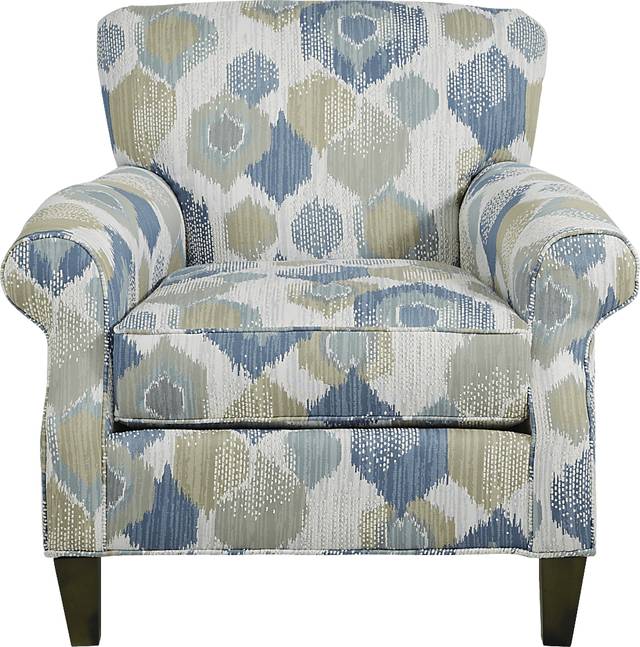 Beachside Walk Blue Slipcover Accent Chair - Thumbnail - Image 2