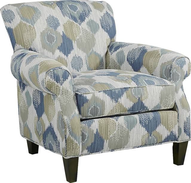 Beachside Walk Blue Slipcover Accent Chair - Thumbnail - Image 1