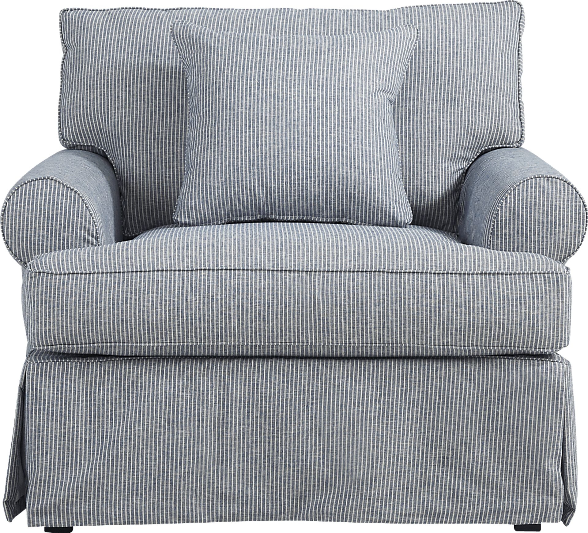 Beachside Walk Blue Denim Slipcover Chair - Image 2