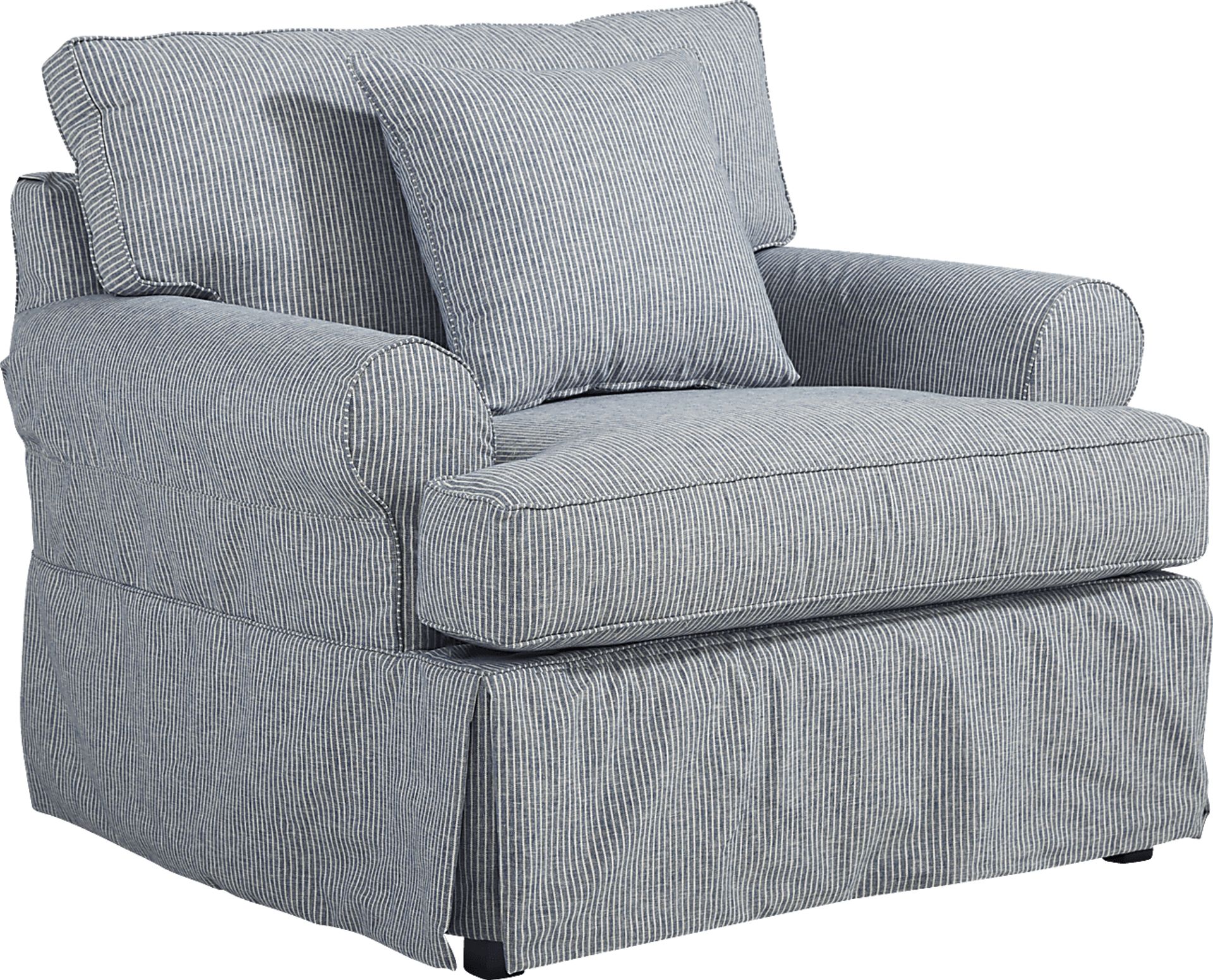 Beachside Walk Blue Denim Slipcover Chair - Image 1