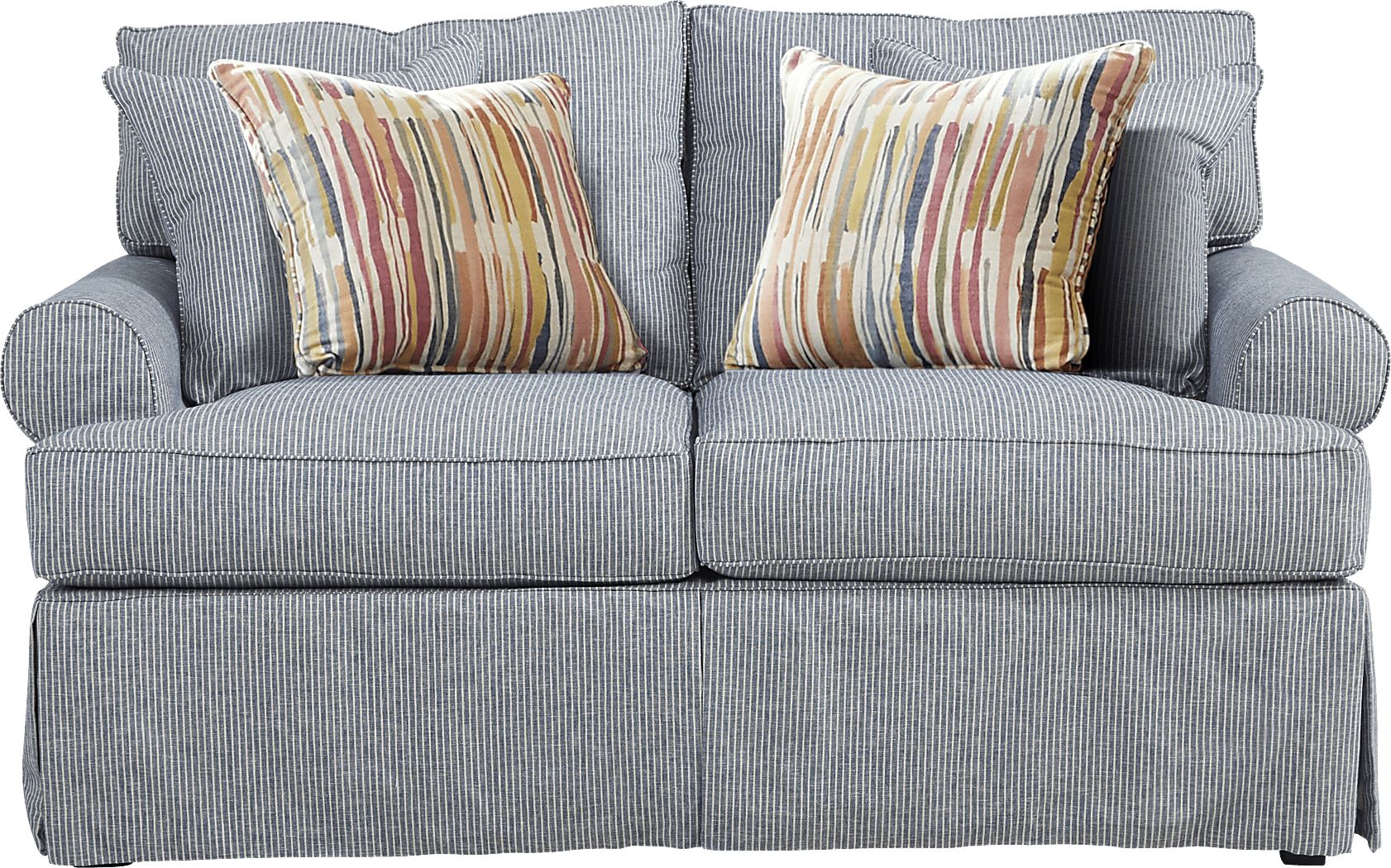 Beachside Walk Blue Denim Slipcover Loveseat