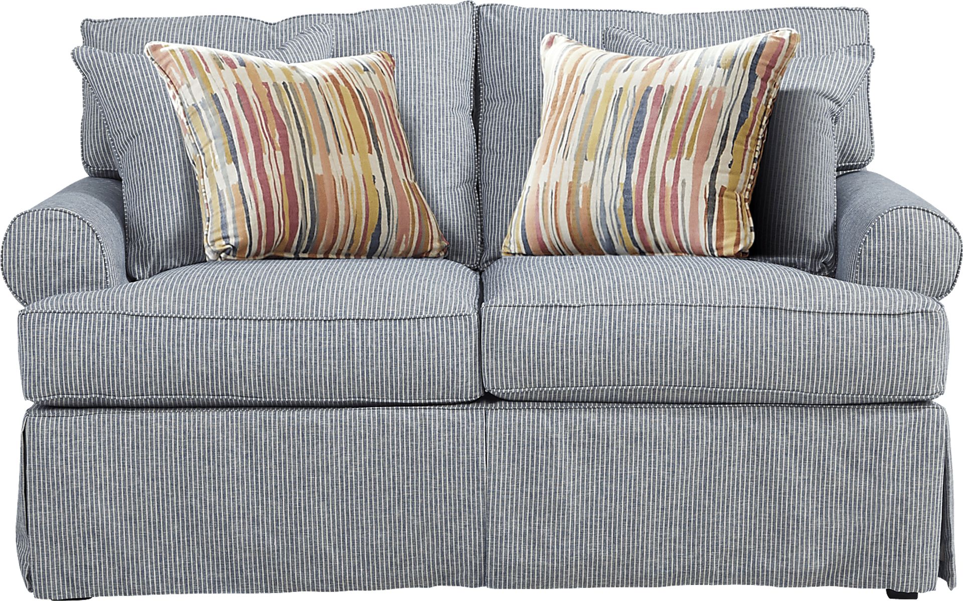 Beachside Walk Blue Denim Slipcover 8 Pc Living Room - Image 6