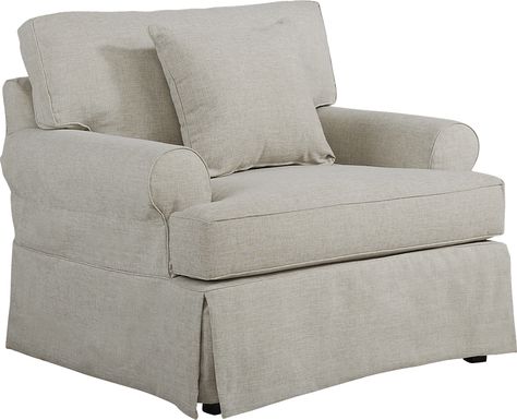 Beachside Walk Linen Textured Slipcover Chair