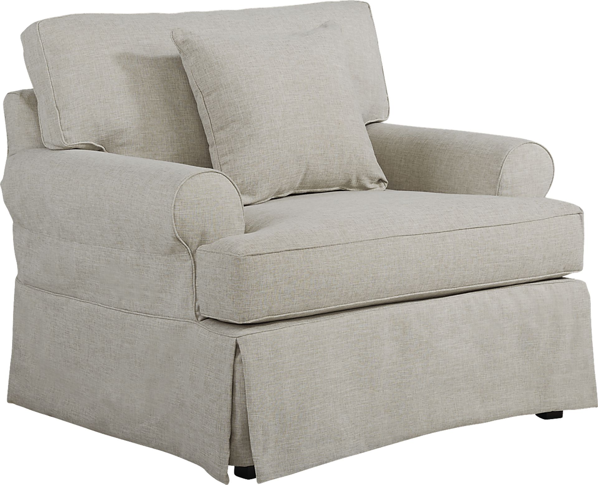 Beachside Walk Linen Textured Slipcover Chair - Image 1