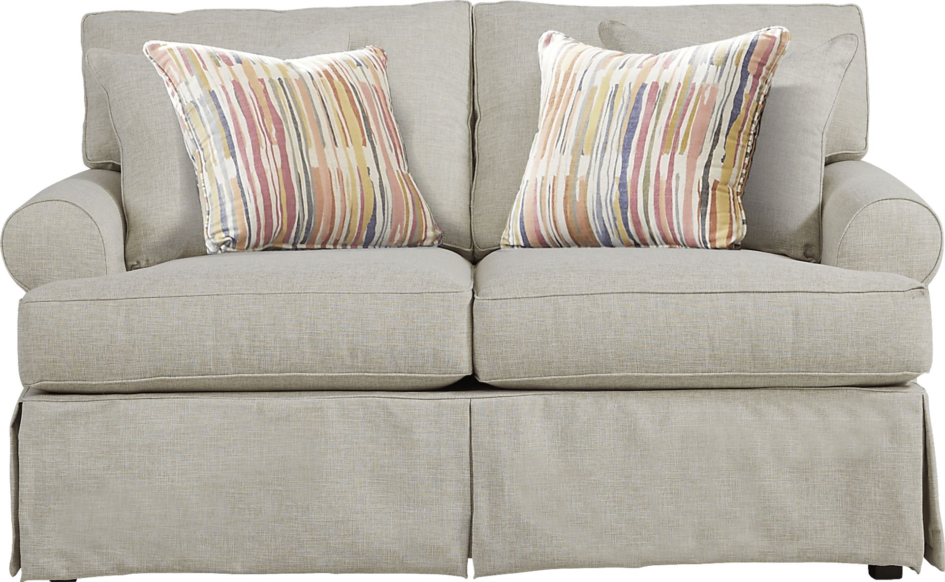 Cindy Crawford Home Beachside Walk Linen Textured Slipcover 7 Pc Living Room w/Gel Foam Sleeper Sofa - Image 4