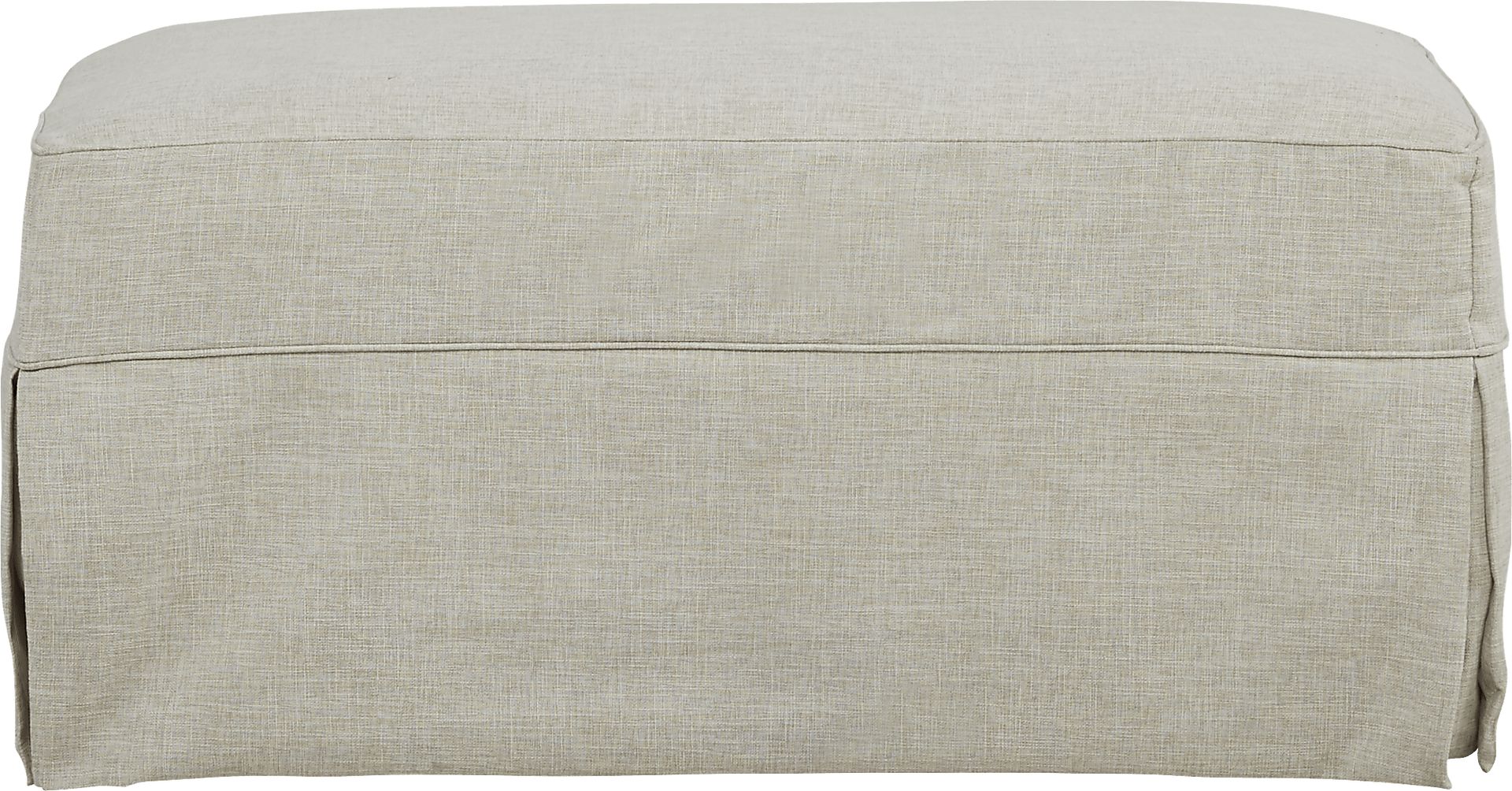 Beachside Walk Linen Textured Slipcover Ottoman - Image 2